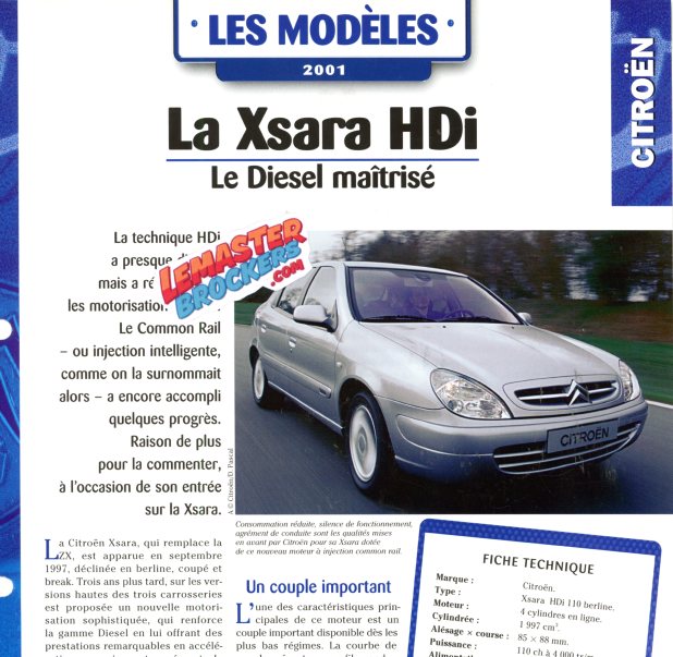 FICHE AUTO CITROEN XSARA HDI 2001