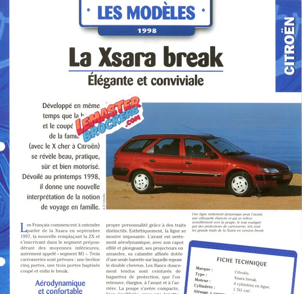 FICHE AUTO CITROEN XSARA BREAK 1998