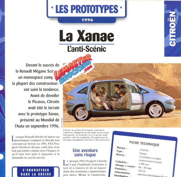 FICHE AUTO CITROEN XANAE 1996