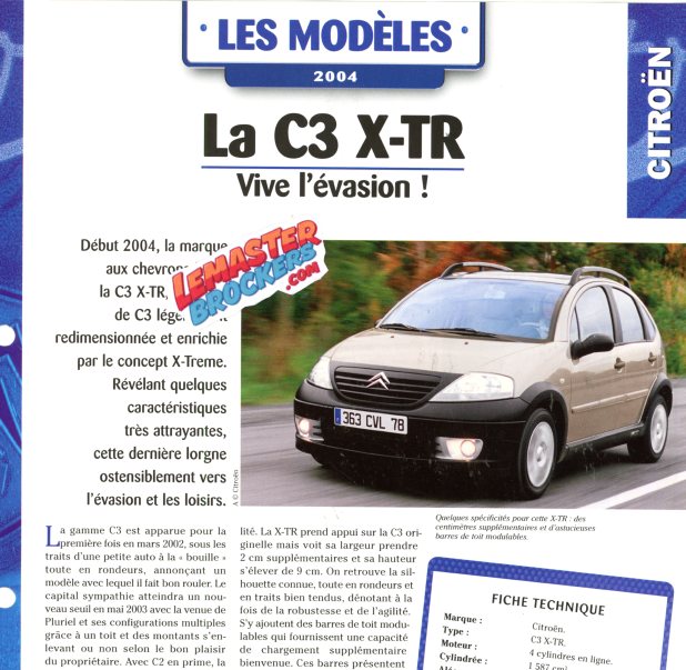 FICHE AUTO CITROEN C3 X-TR 2004