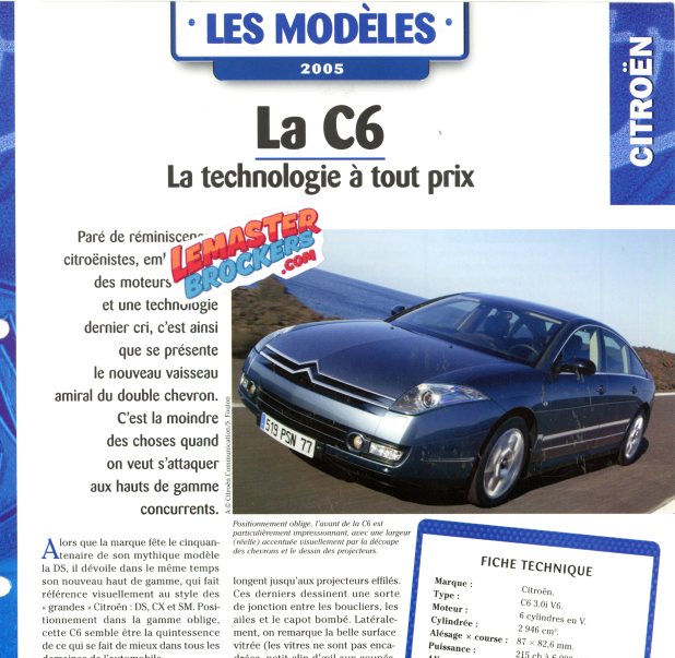 FICHE AUTO CITROEN C6 2005