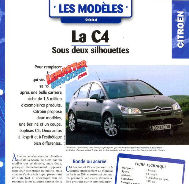 FICHE AUTO CITROEN C4 2004