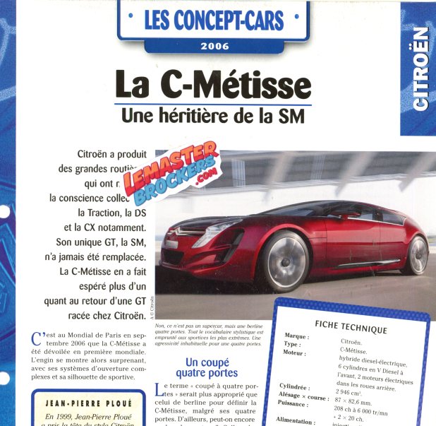 FICHE AUTO CITROEN CONCEPT-CAR C-METISSE 2006