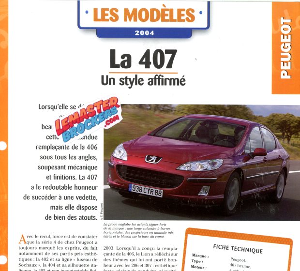 FICHE AUTO PEUGEOT 407 2004