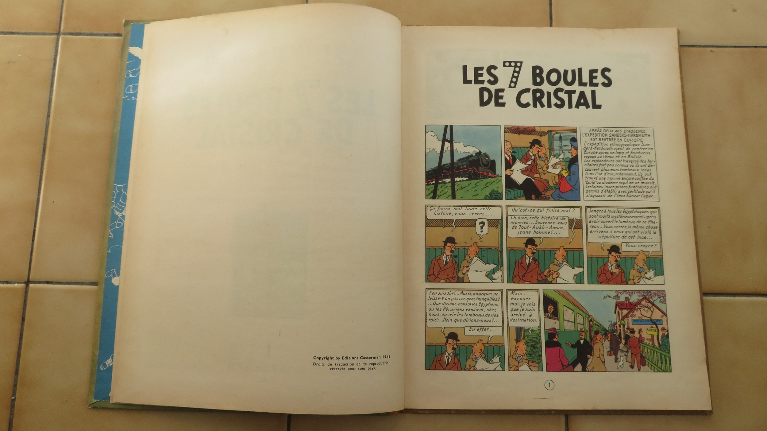 TINTIN LES 7 BOULES DE CRISTAL 1948 EDITION B2