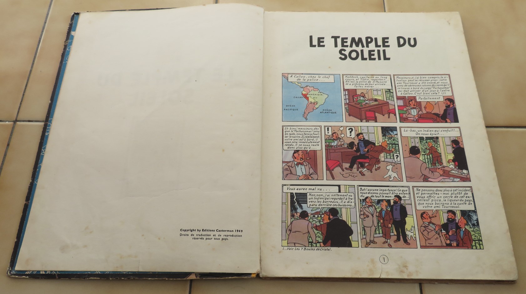 TINTIN LE TEMPLE DU SOLEIL EDITION B3 DE 1949