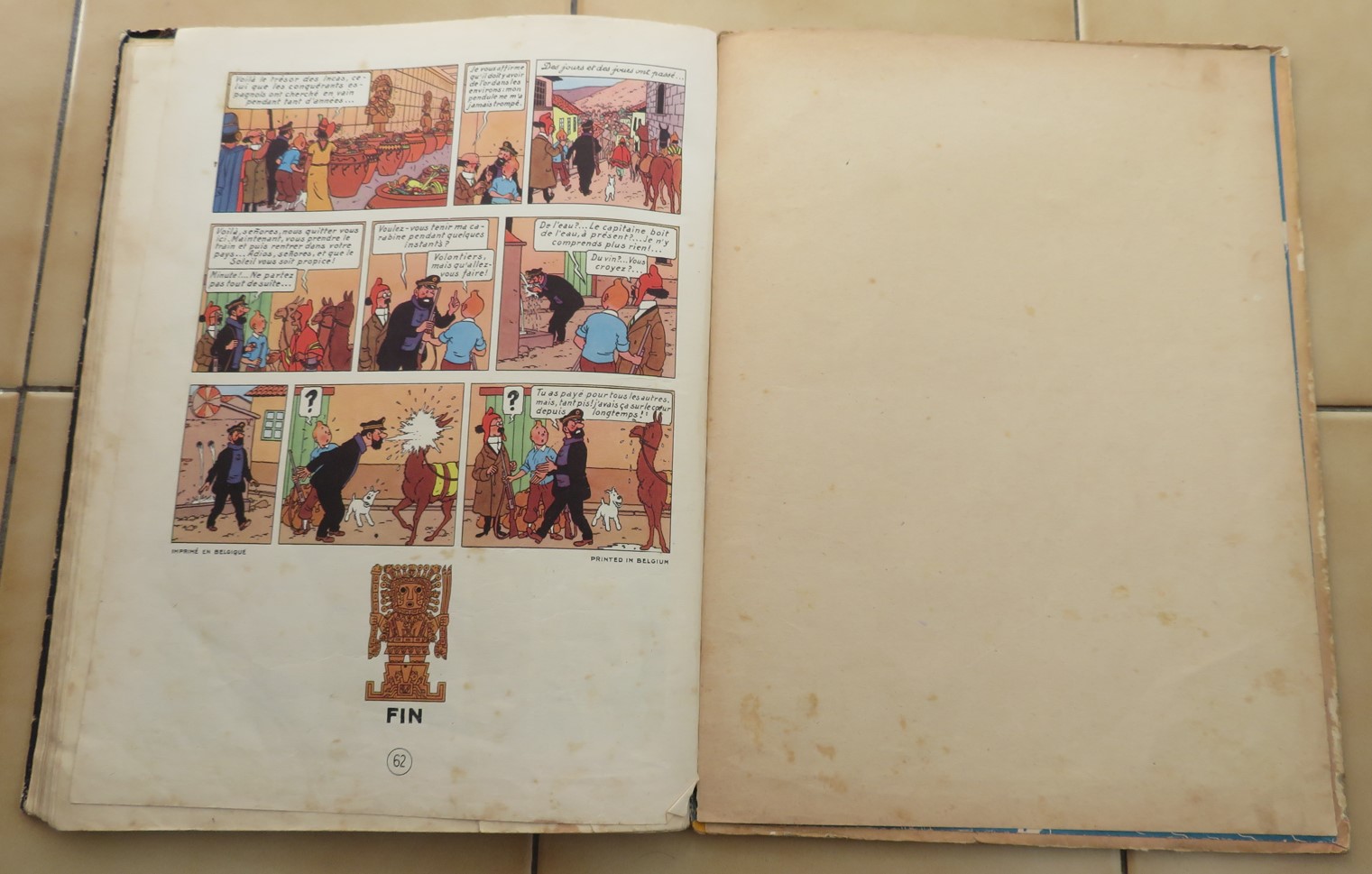 E11TINTIN LE TEMPLE DU SOLEIL EDITION B3 DE 1949