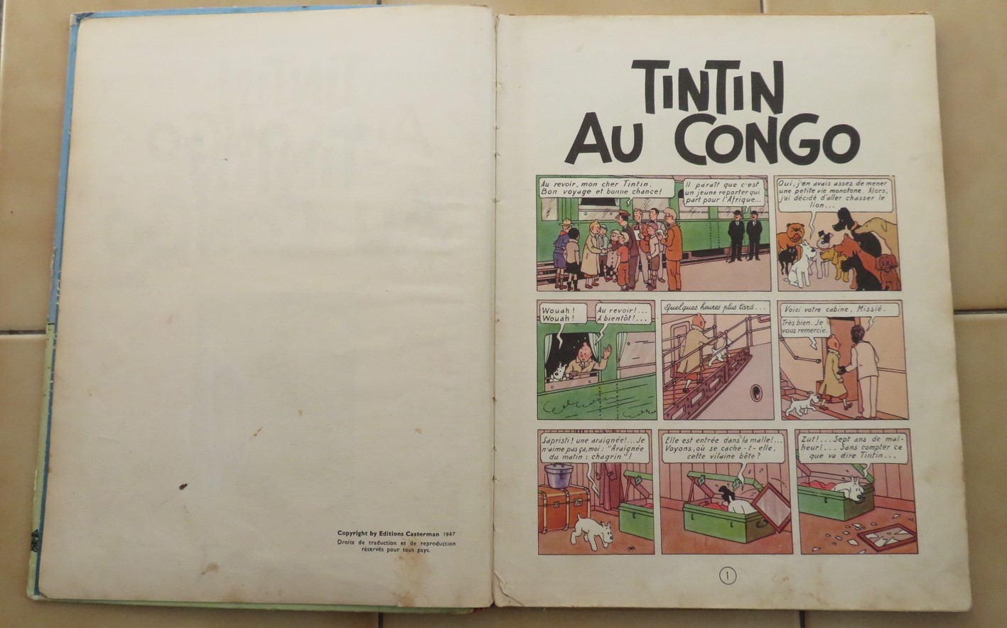 BD ALBUM TINTIN AU CONGO 1950 EDITION B4