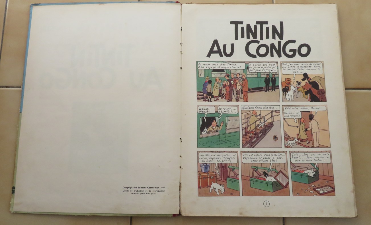 BD ALBUM TINTIN AU CONGO 1949 EDITION B3