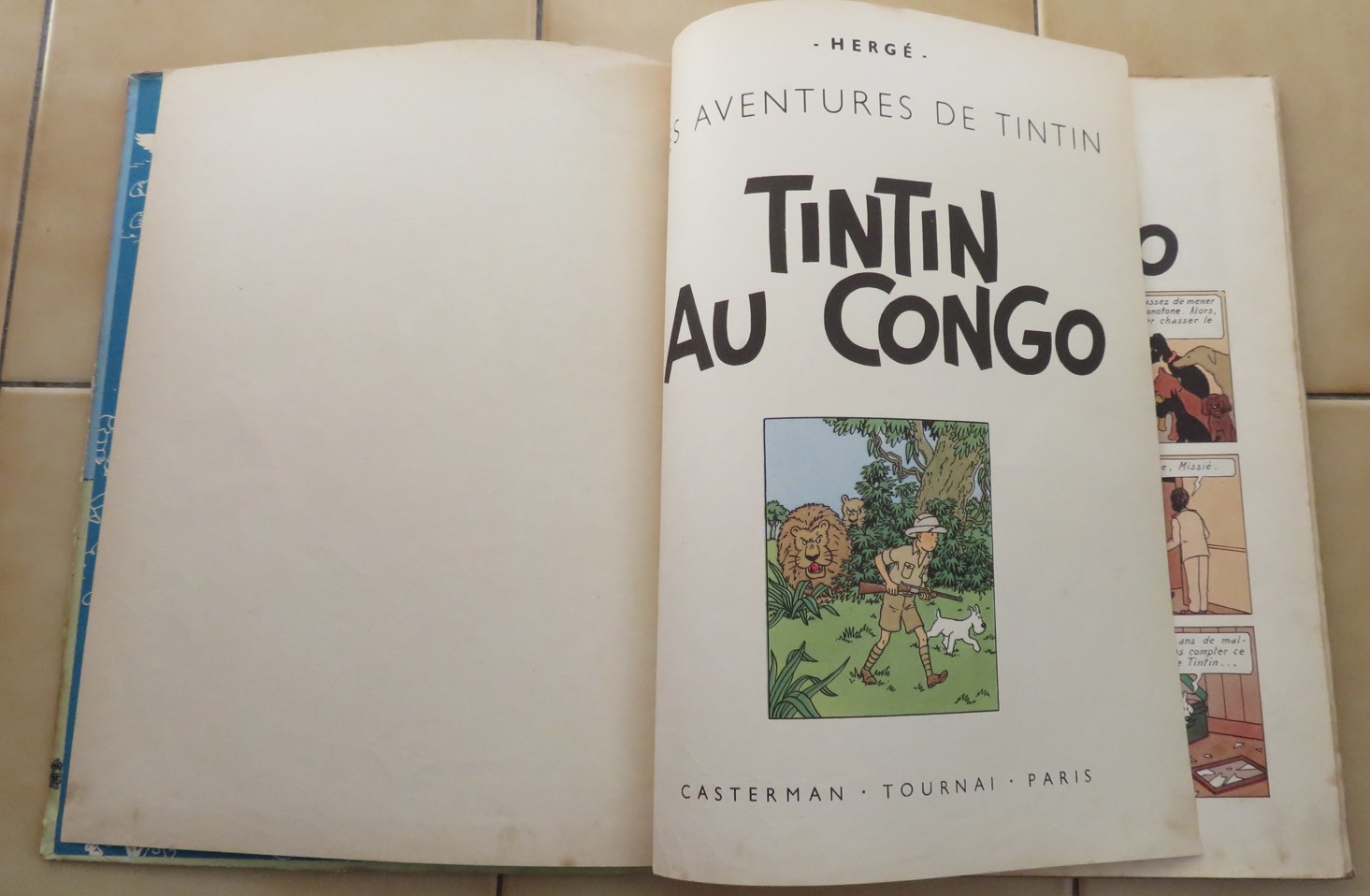 BD ALBUM TINTIN AU CONGO 1949 EDITION B3