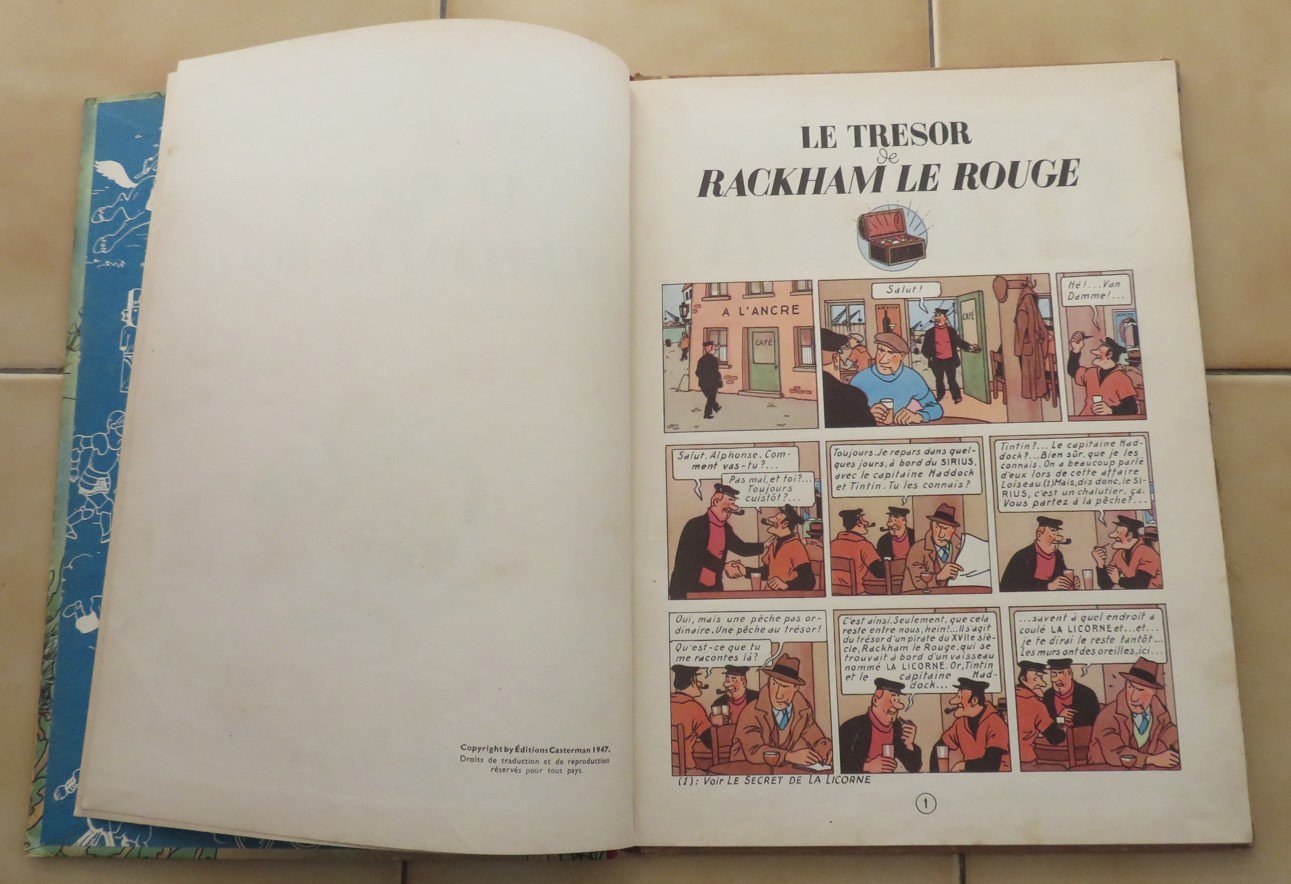 BD COLLECTION TINTIN LE TRESORS DE RACKAM LE ROUGE DE 1947