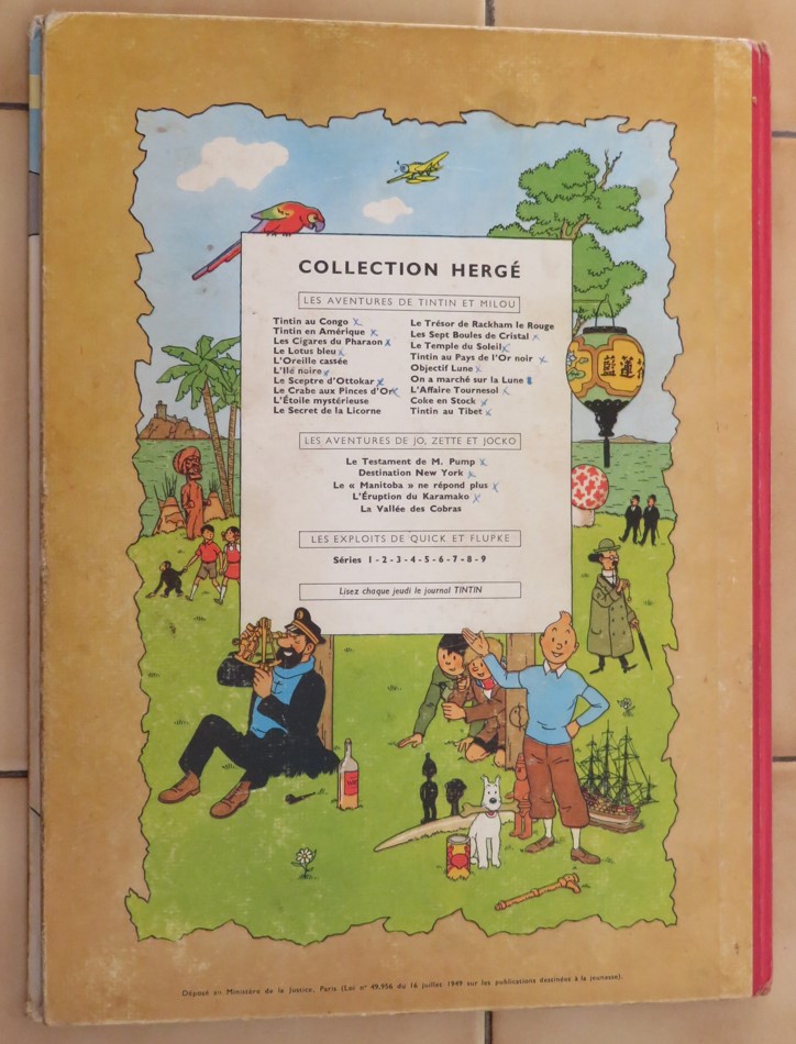 BD TINTIN AU TIBET DE 1961 AVEC UN DOS B30