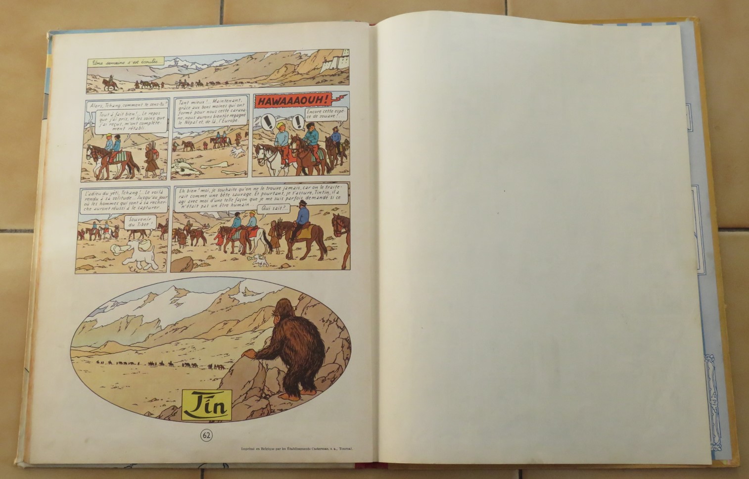 BD TINTIN AU TIBET DE 1961 AVEC UN DOS B30