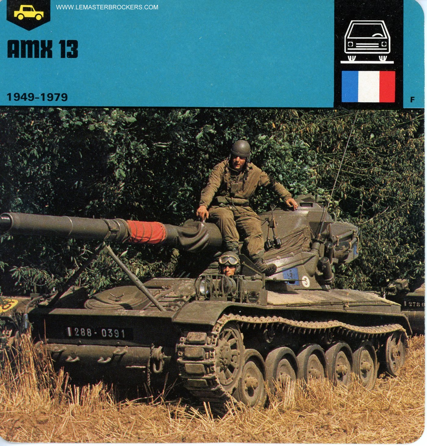 FICHE ATLAS MILITAIRE CHAR AMX 13  1949-1979
