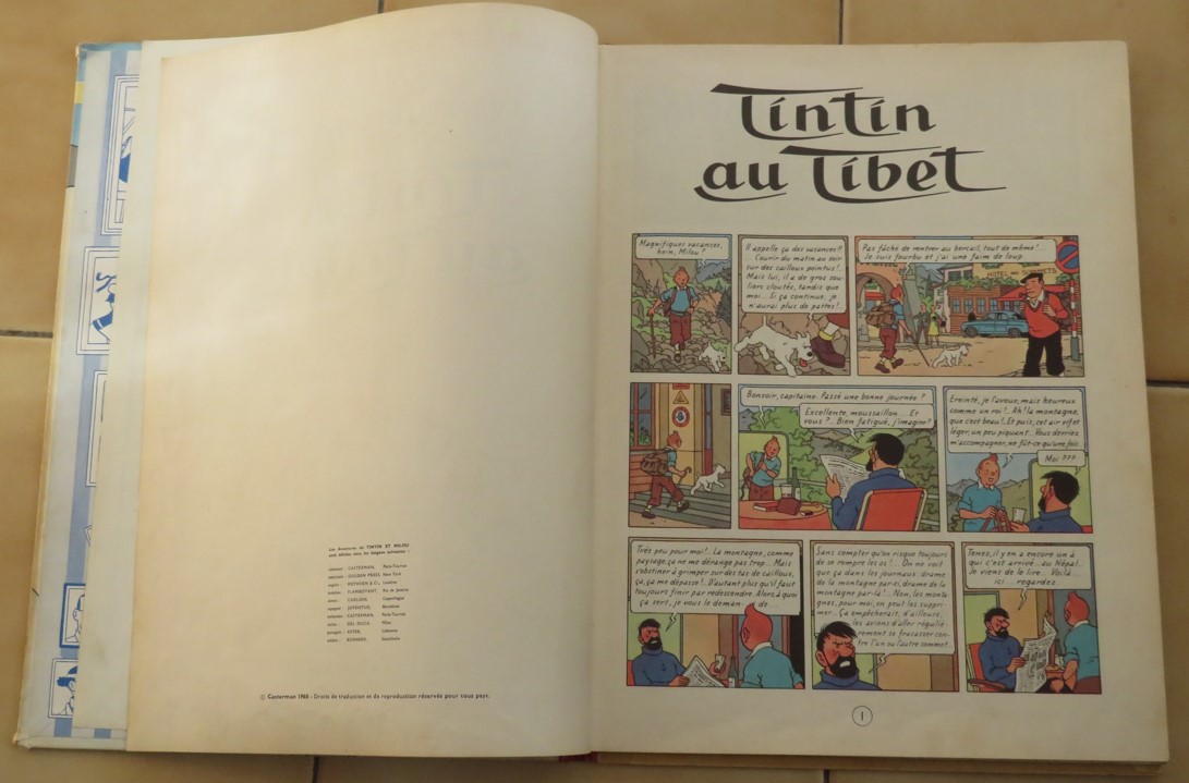 BD COLLECTION LES AVENTURES DE TINTIN AU TIBET 1961