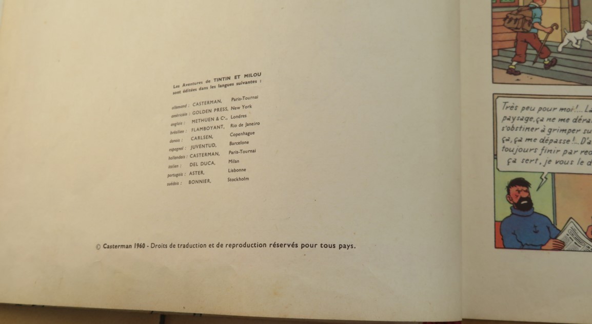 BD TINTIN AU TIBET DE 1961 AVEC UN DOS B30