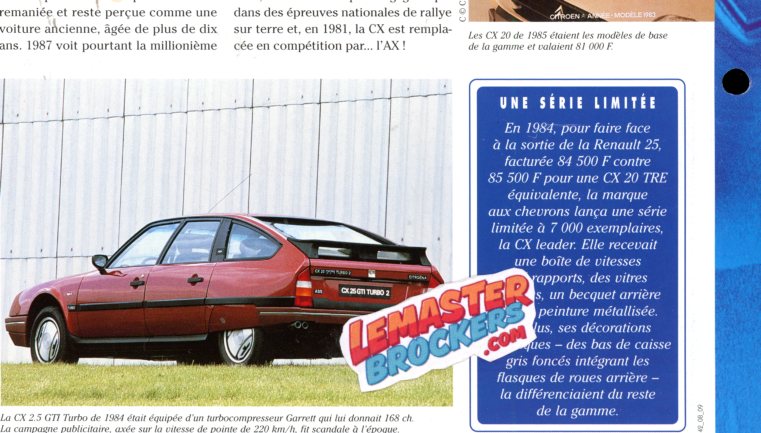 FICHE TECHNIQUE CITROEN CX