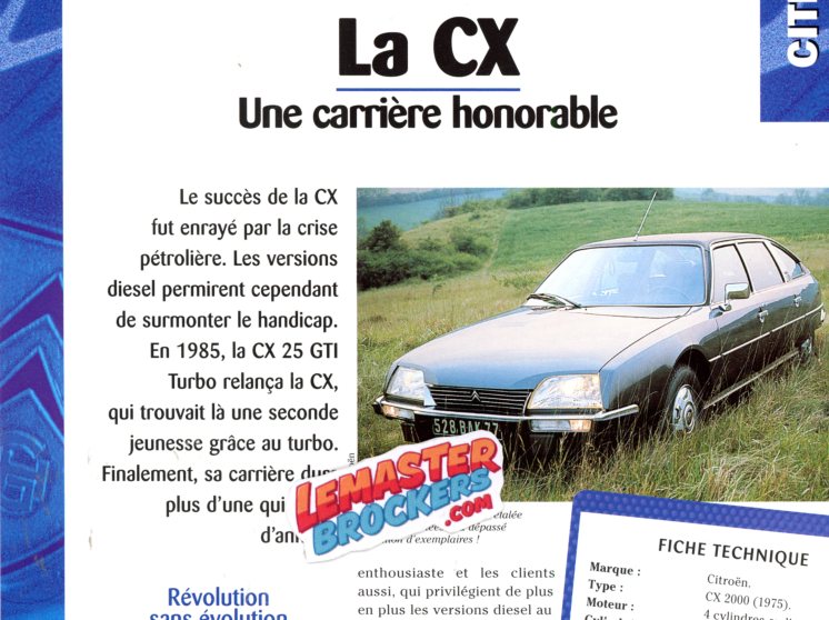 FICHE TECHNIQUE CITROEN CX 1974