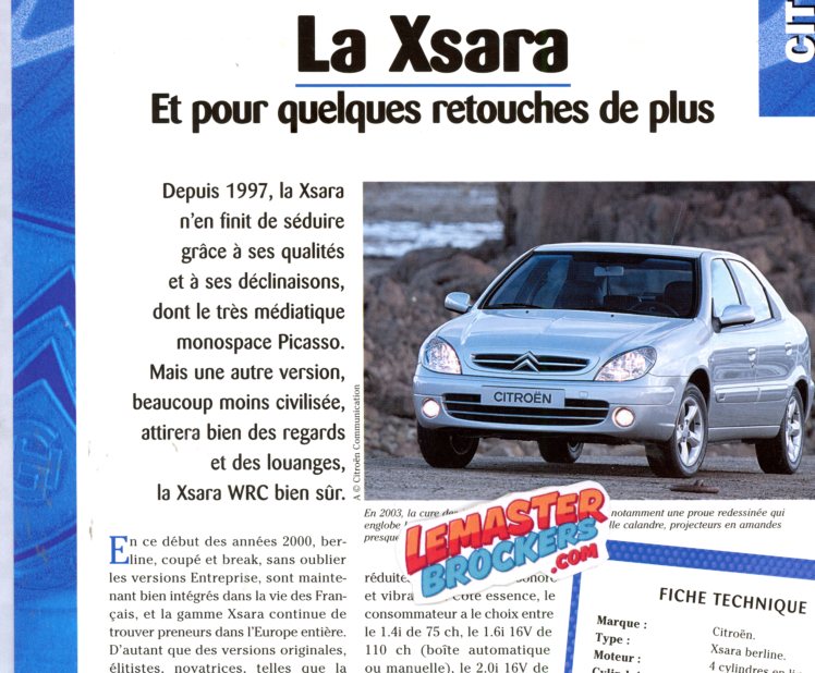 FICHE TECHNIQUE CITROEN XSARA 1998