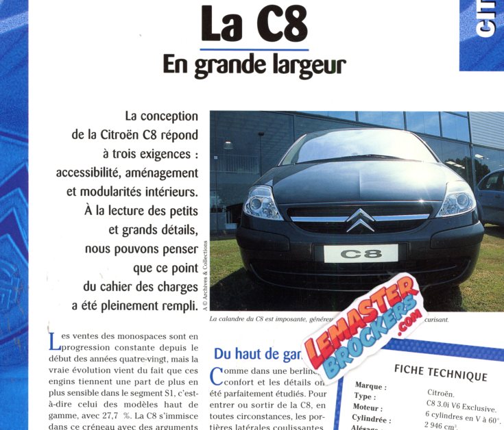 FICHE TECHNIQUE CITROEN C8 2002