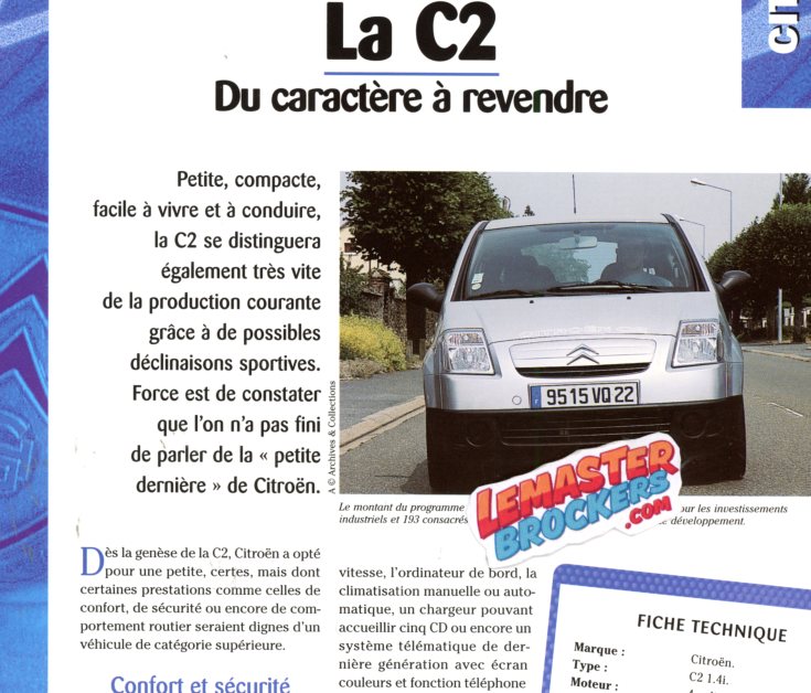 FICHE TECHNIQUE CITROEN C2 2003