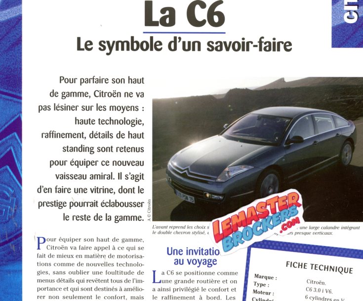 FICHE TECHNIQUE CITROEN C6 2005