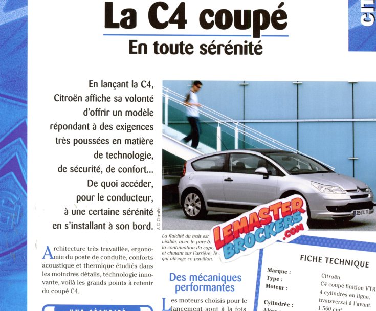 FICHE TECHNIQUE CITROEN C4 COUPE 2004