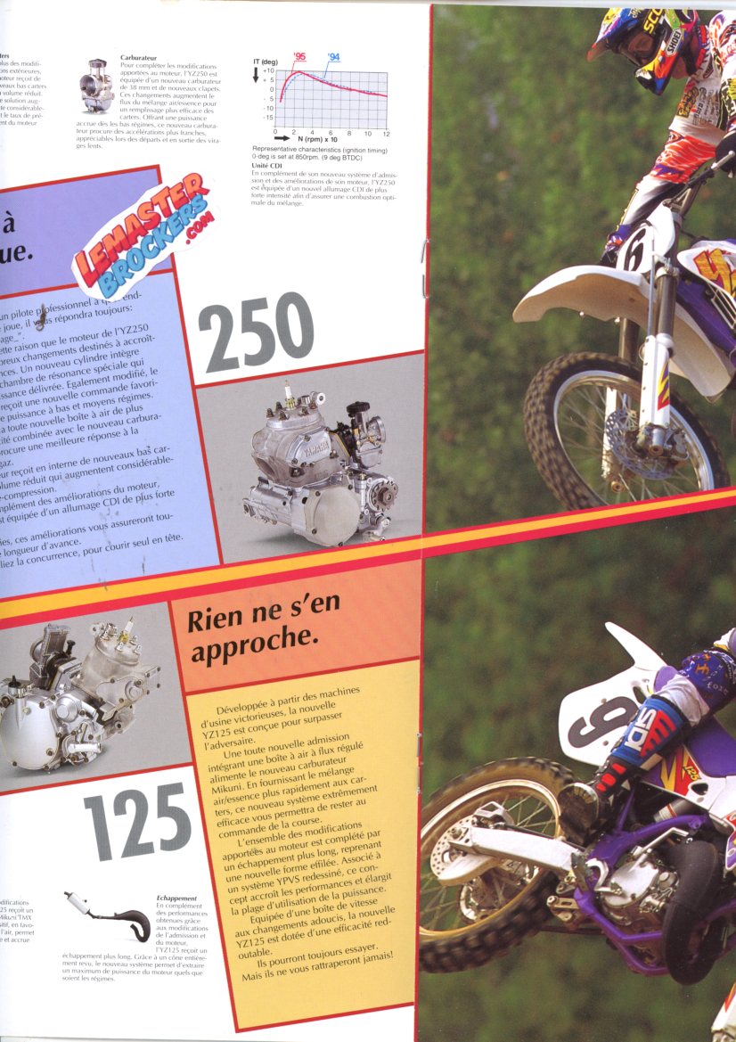 BROCHURE YAMAHA YZ250 YZ125 YZ80 YZ80LW 1995