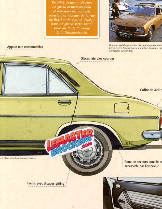 FICHE AUTO PEUGEOT 504 - 1960