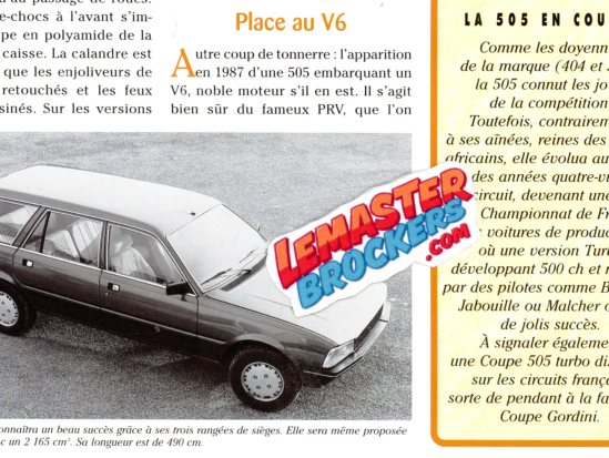 FICHE TECHNIQUE PEUGEOT 505 - 1979