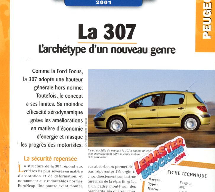 FICHE PEUGEOT 307 - 2001