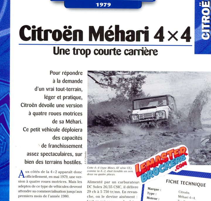 FICHE TECHNIQUE CITROEN MEHARI 4X4 1979