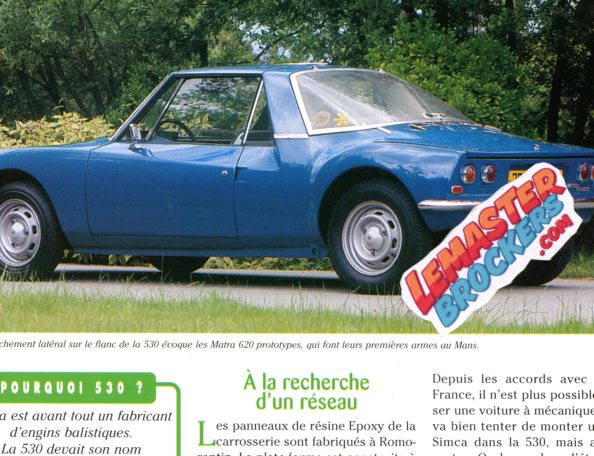 FICHE AUTO TALBOT MATRA 530 1967