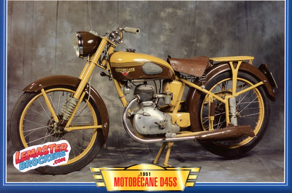 FICHE MOTO MOTOBECANE D45S 1951