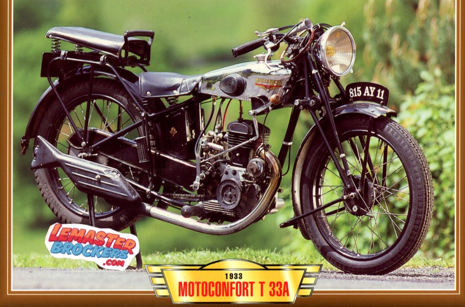 FICHE MOTO MOTOCONFORT T 33A 1933