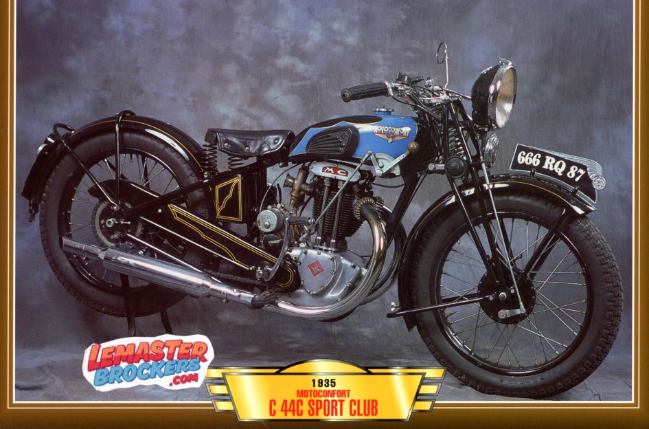 FICHE MOTO MOTOCONFORT C 44C SPORT CLUB 1935