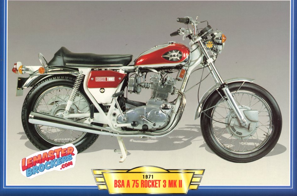 FICHE MOTO BSA A75 ROCKET 3MK2 1971