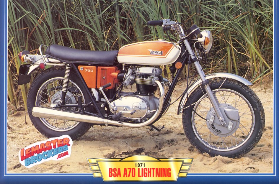 FICHE MOTO BSA A70 LIGHTNING 1971