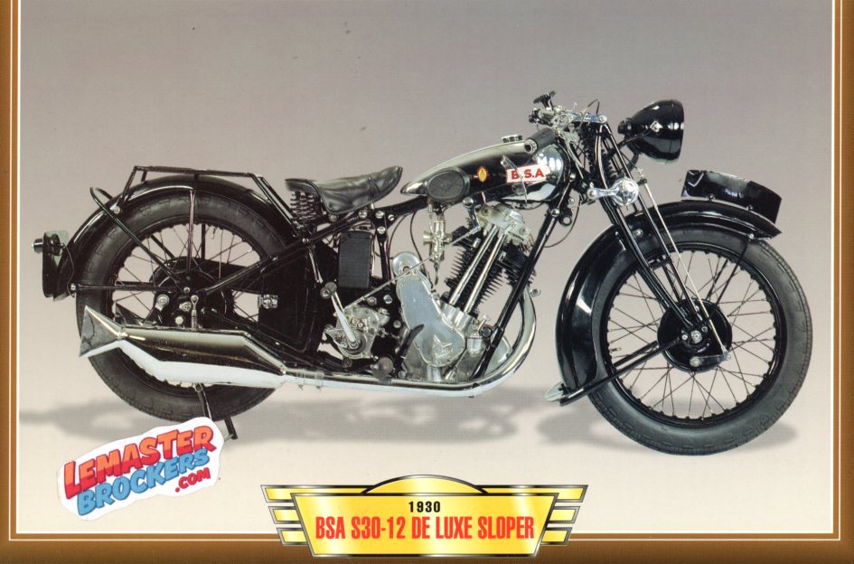 FICHE MOTO BSA S30-12 DE LUXE SLOPER 1960
