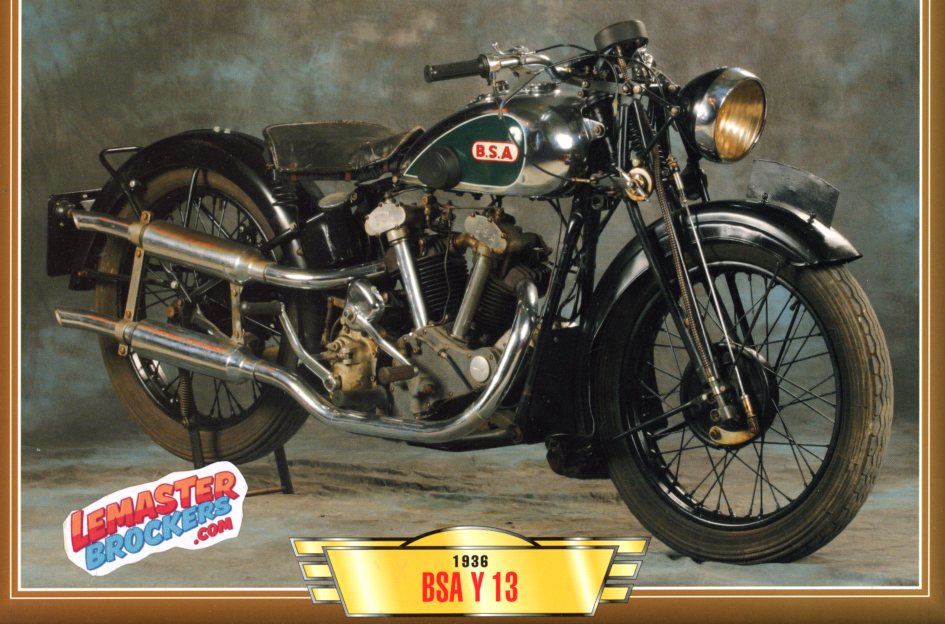 FICHE MOTO BSA Y13 1936