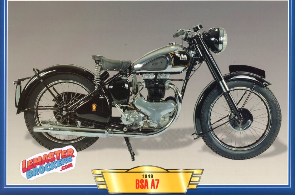 FICHE MOTO BSA A7 1949