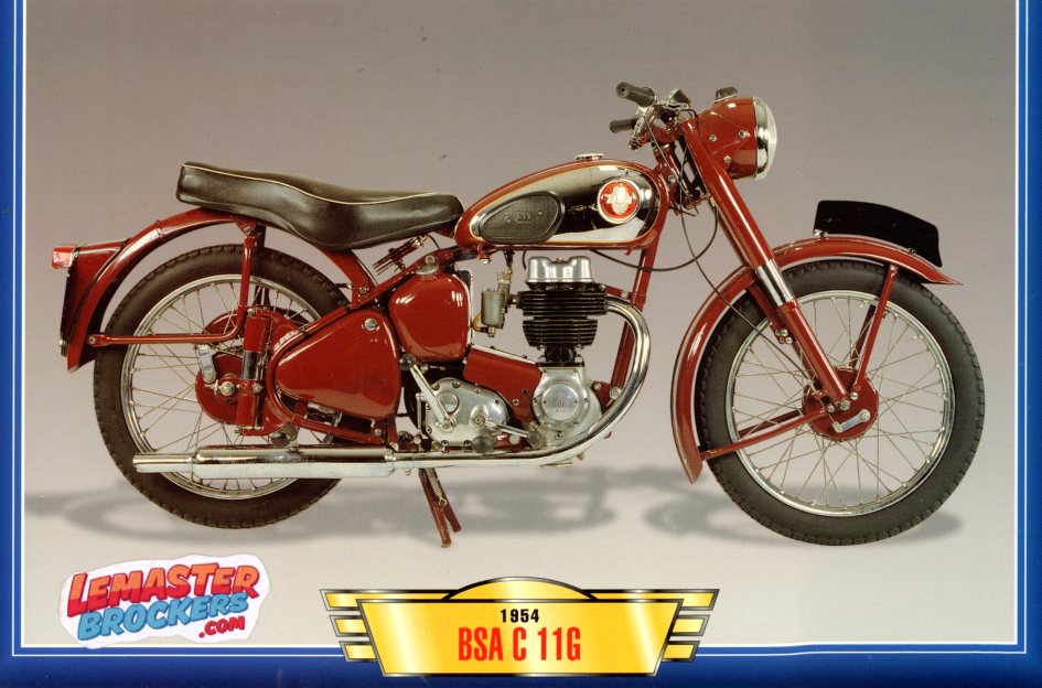FICHE MOTO BSA 250 C11G 1954