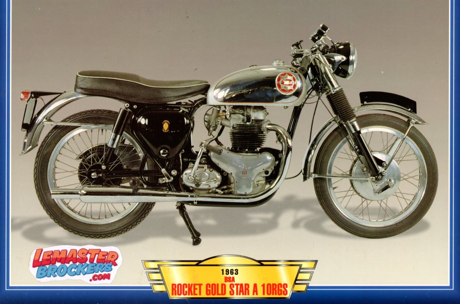 FICHE MOTO BSA ROCKET GOLD STAR A 10RGS 1963