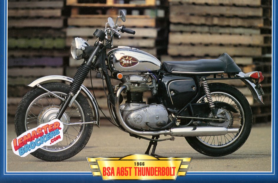 FICHE MOTO BSA A65T THUNDERBOLT 1966