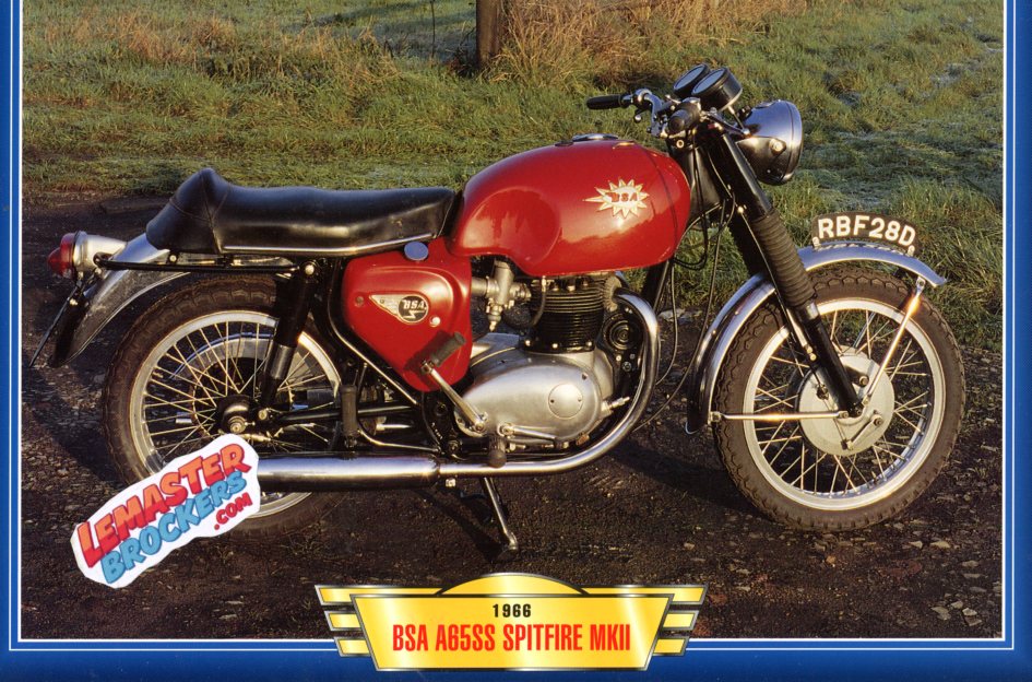 FICHE MOTO BSA 650 A65SS SPITFIRE MK2 1966