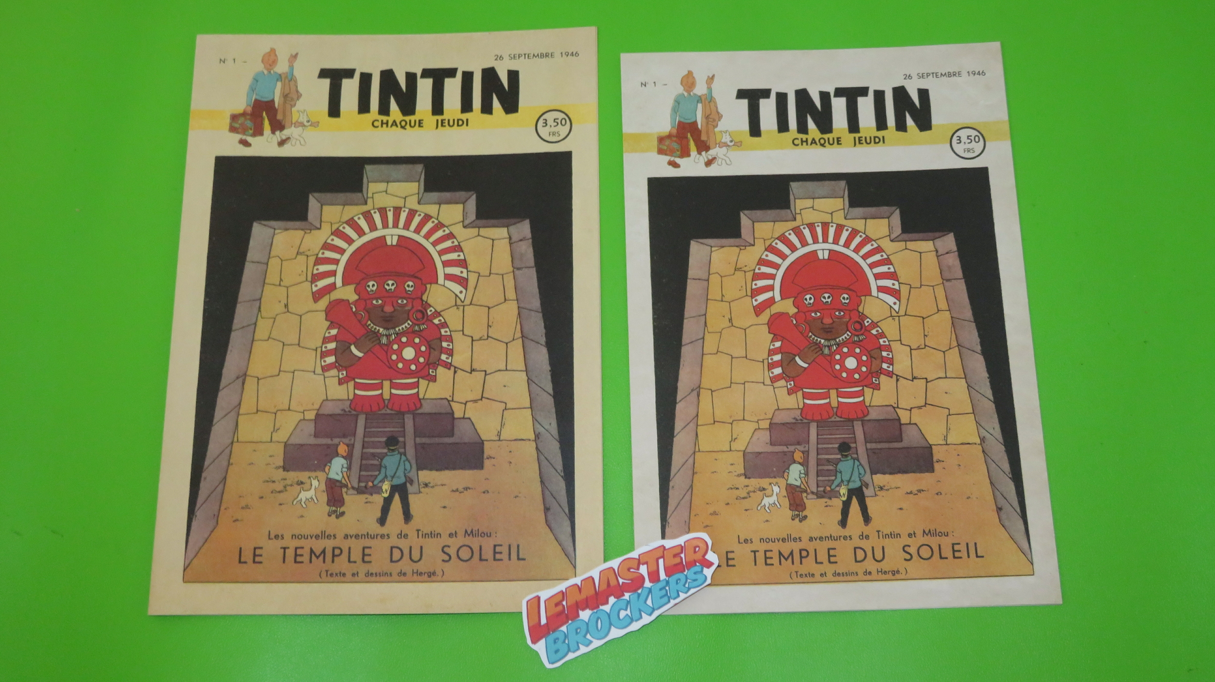 LOT REEDITION TINTIN N°1 (1946) DEUX DIMENSIONS DIFFERENTES