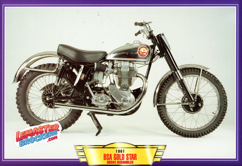 FICHE MOTO BSA GOLD STAR DBD84 SCRAMBLES 1961
