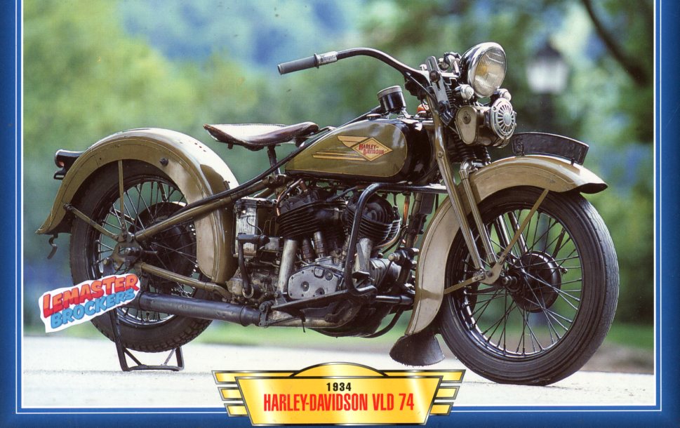 FICHE MOTO HARLEY-DAVIDSON VLD 74 1934