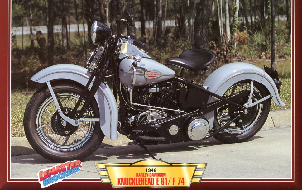 FICHE MOTO HARLEY-DAVIDSON E61 F74 KNUCKLEHEAD 1946