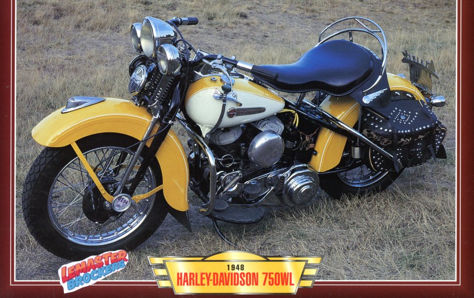 FICHE MOTO HARLEY-DAVIDSON 750 WL 1948 A SOUPAPES LATERALES